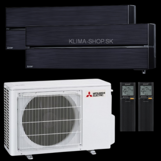 Klimatizácia Mitsubishi LN 2x 2,5kW multisplit + vonk.j. 4,2kW (čierna)