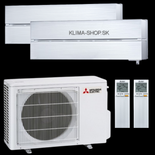 Klimatizácia Mitsubishi LN 2x 2,5kW multisplit + vonk.j. 4,2kW (perleťovo biela)