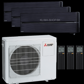 Klimatizácia Mitsubishi LN 3x 1,8kW multisplit + vonk.j. 5,4kW (čierna)