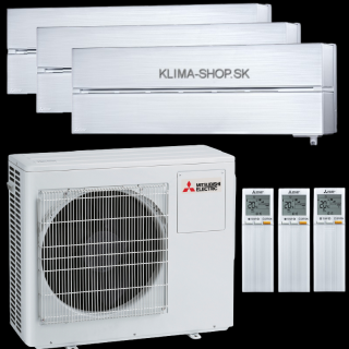 Klimatizácia Mitsubishi LN 3x 1,8kW multisplit + vonk.j. 5,4kW (perleťovo biela)