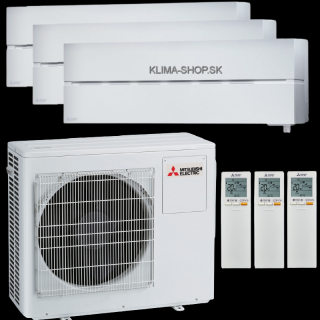 Klimatizácia Mitsubishi LN 3x 1,8kW multisplit + vonk.j. 5,4kW (prírodná biela)