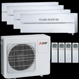 Klimatizácia Mitsubishi LN 4x 2,5kW multisplit + vonk.j. 8kW (perleťovo biela)