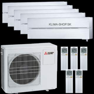 Klimatizácia Mitsubishi LN 5x 2,5kW multisplit + vonk.j. 10,2kW (perleťovo biela)