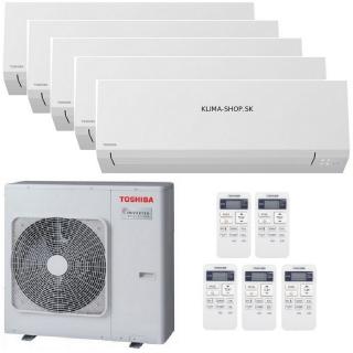 Klimatizácia Toshiba Shorai Edge 5x multisplit (4x 2,5kW + 4,5kW) + vonkajšia 10kW (4x 2,5kW + 4,6kW / vonk. 10kW)