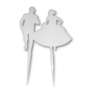 Bežiaci mladomanželia - dekorácia z akrylu