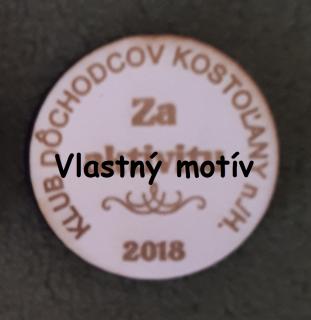 Drevená magnetka malý kruh logo, vlastný motív