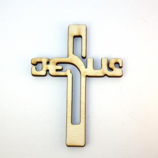 Krížik s nápisom Jesus z dreva