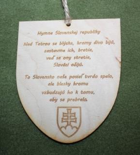 Tabuľka z dreva hymna Slovenskej republiky