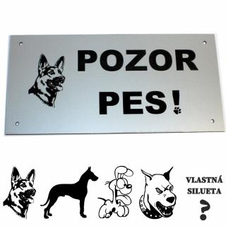 Výstražná tabuľka &quot;Pozor pes&quot; s vlastným obrázkom z plastu