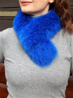 3v1 - šál, golier a lem na kapucňu z pravej líšky, VIAC FARIEB, S7S18 Farba - pravá líška: 42. ROYAL BLUE - kráľovsky modrá
