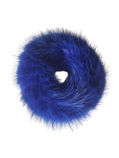 Kráľovsky modrá menšia gumička do vlasov s pravou norkou, G04