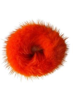 Oranžová menšia gumička do vlasov, pravá norka, G04