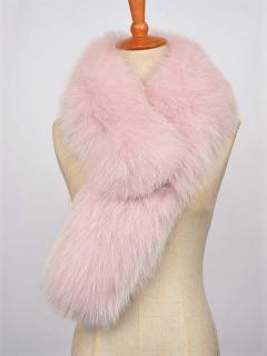 Široký šál z pravej  líšky, VIAC FARIEB, S35 Farba - pravá líška: 9. BABY PINK - detská rúžová