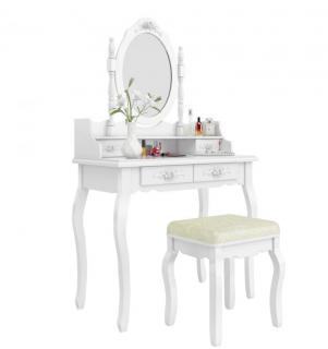 Toaletný stolík Barocco biely + DARČEK  hubka na make up