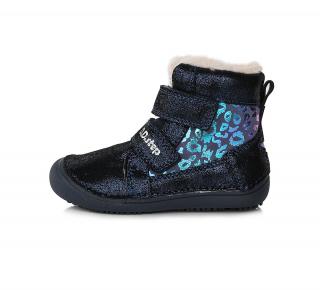 D.D. STEP ZIMNÉ BAREFOOT KOŽENÉ TOPÁNKY W063-356AL ROYAL BLUE Veľkosť: 34