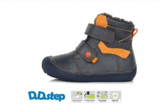 D.D. STEP ZIMNÉ BAREFOOT KOŽENÉ TOPÁNKY W063-374M ROYAL BLUE Veľkosť: 28