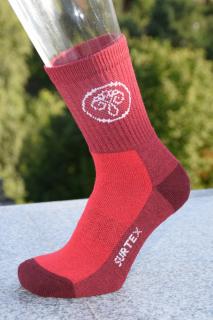 SURTEX  ponožky 70% merino vlnené Farba: cervene, ponožky: 18-19