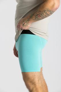 GoldBee Boxerky Dlhé Turquoise L, Tyrkysová