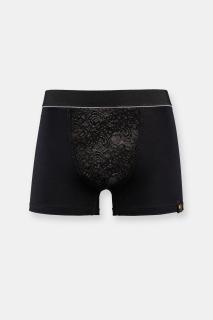 GoldBee Boxerky Erotic Krajka Black M, Černá