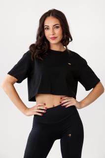 GoldBee Crop-Top Organic Black L, Černá