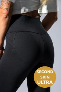 GoldBee Legíny Push-Up Second Skin Black S, Černá