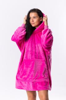 GoldBee Mikina Doba Ľadová Fluffy Fuchsia XL-4XL, Růžová