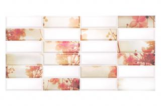 GRACE 3D PVC obklad Flowers 95x48 cm - biely dekor 1 ks
