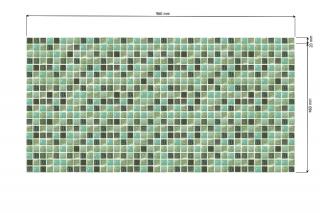 GRACE 3D PVC obklad Mosaic Green 96x48 cm - zelená mozaika 1 cm