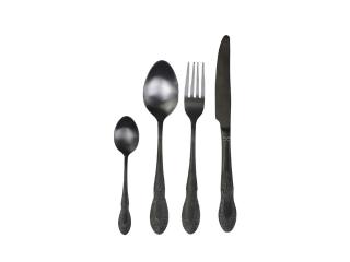 Kovová príborová sada so vzorom - tmavá - Cutlery set