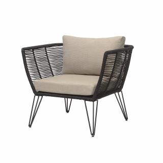 Kreslo záhradné - čierne - Mundo Lounge Chair