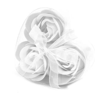 Mydlové kvety - Biele Ruže (sada 3ks)