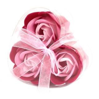 Mydlové kvety - Ružové Ruže (sada 3ks)