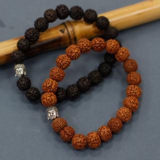 Náramok Rudraksha Mala Buddha Farba: Hnedá