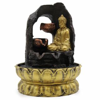 Stolová Fontánka - Zlatý Meditujúci Budha - 30 cm