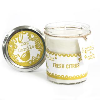 Sviečka zo sójového vosku v zaváraninovom pohári - Citrus 220ml
