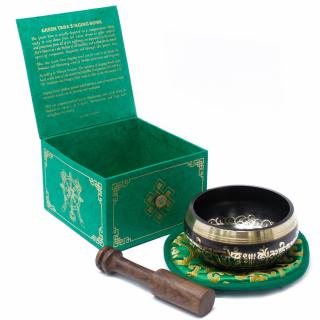 Tibetská spievajúca miska - Zelená Tara (Set 10cm)