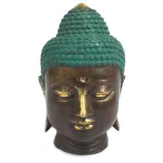 Veľká klasická mosadzná hlava buddhu