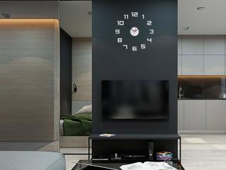 Moderné nástenné hodiny DIGI MIRROR NH046 (nalepovacie hodiny na stenu)