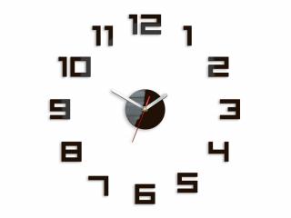 Moderné nástenné hodiny DIGIT WENGE HMCNH029-wenge (nalepovacie hodiny na stenu)