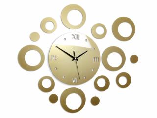 Moderné nástenné hodiny RINGS GOLD HMCNH008-gold (nalepovacie hodiny na stenu)