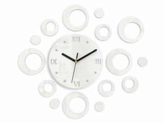 Moderné nástenné hodiny RINGS WHITE HMCNH008-white (nalepovacie hodiny na stenu)