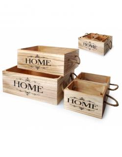 Drevené krabice HOME - 4ks, cena od 8,60 € podľa veľkosti (cena podľa veľkosti - viď popis tovaru)