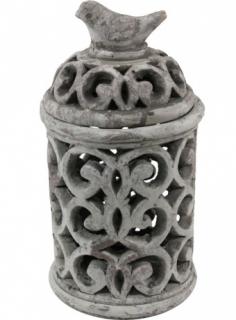 Svietnik kamenina v štýle shabby chic, 29,5 cm