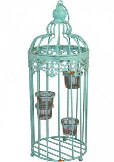 Svietnik klietka v štýle shabby chic