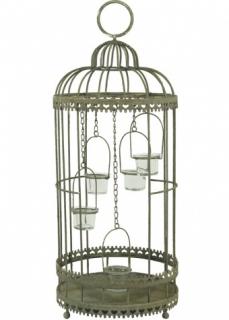 Svietnik klietka v štýle shabby chic