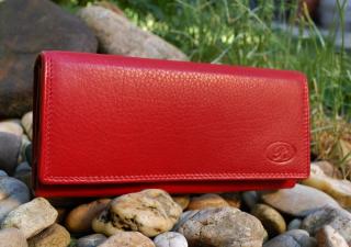 Dámska červená peňaženka koža matná nit Roberto