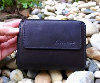 Dámska čierna matná peňaženka koža preklopka Loranzo