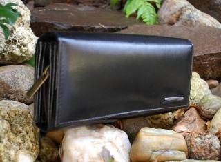Dámska čierna peňaženka s leskom z kože nit BELLUGIO