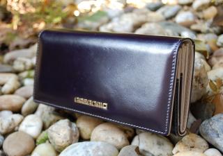 Dámska  modrá peňaženka koža s leskom GREGORIO