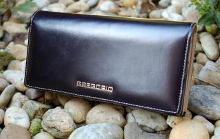 Dámska modrá peňaženka koža s leskom GREGORIO zipsy